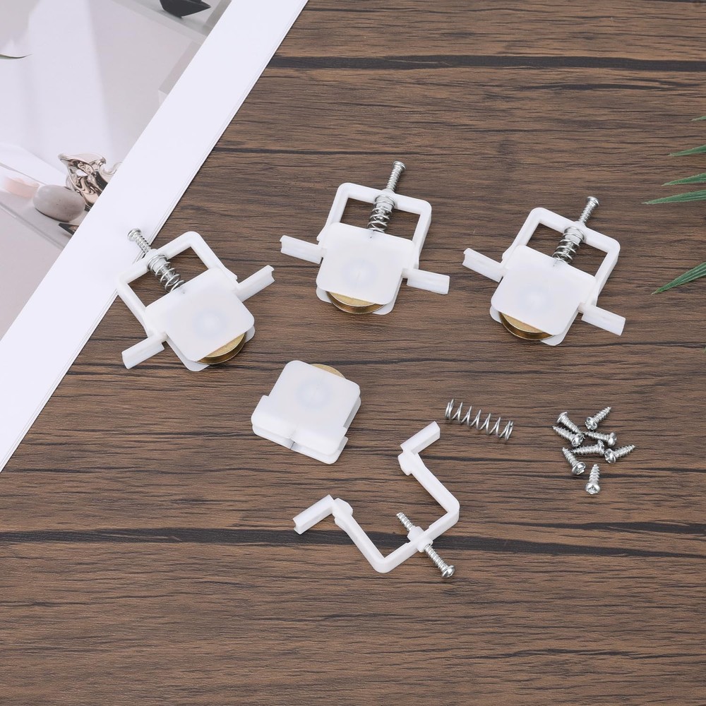 4pcs Sliding Screen Door Rollers, 1in Spring Loaded Rollers Replacement Rolle...