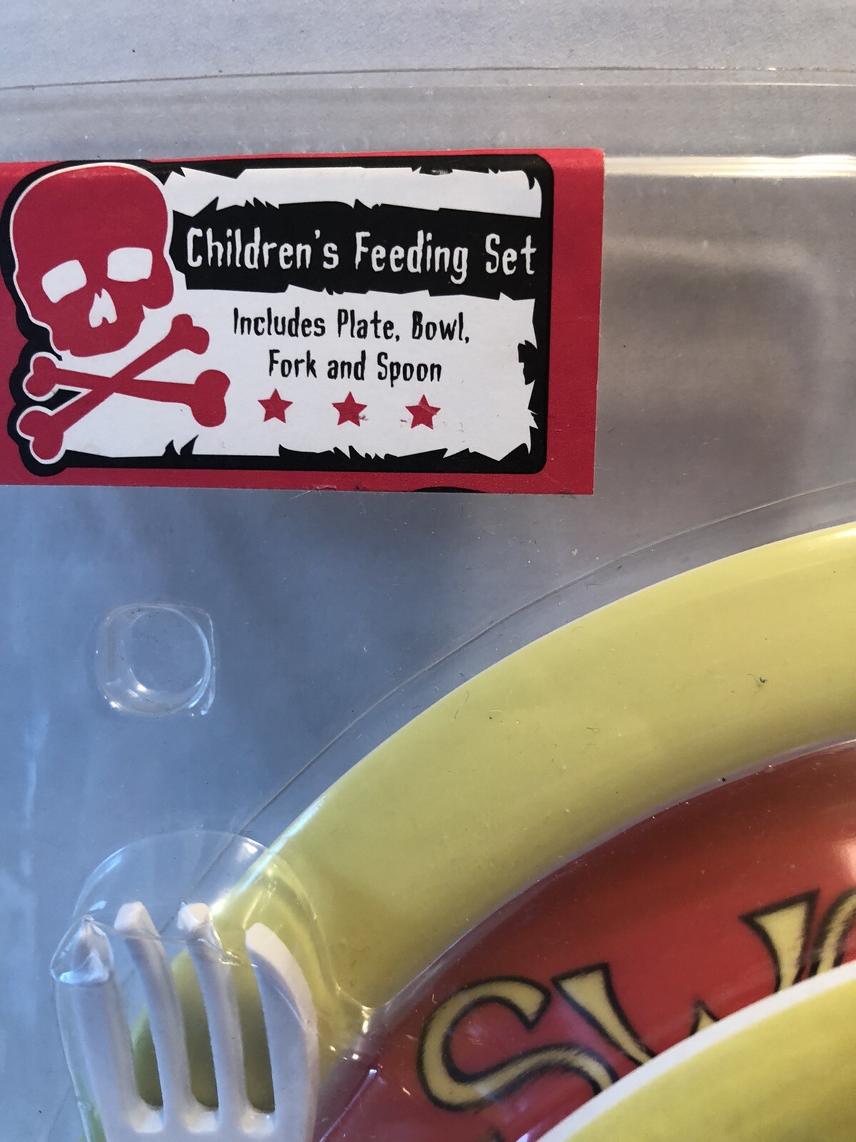 SourPuss Clothing Children's Feeding Set Plate Bowl Cutlery Kids Tattoo