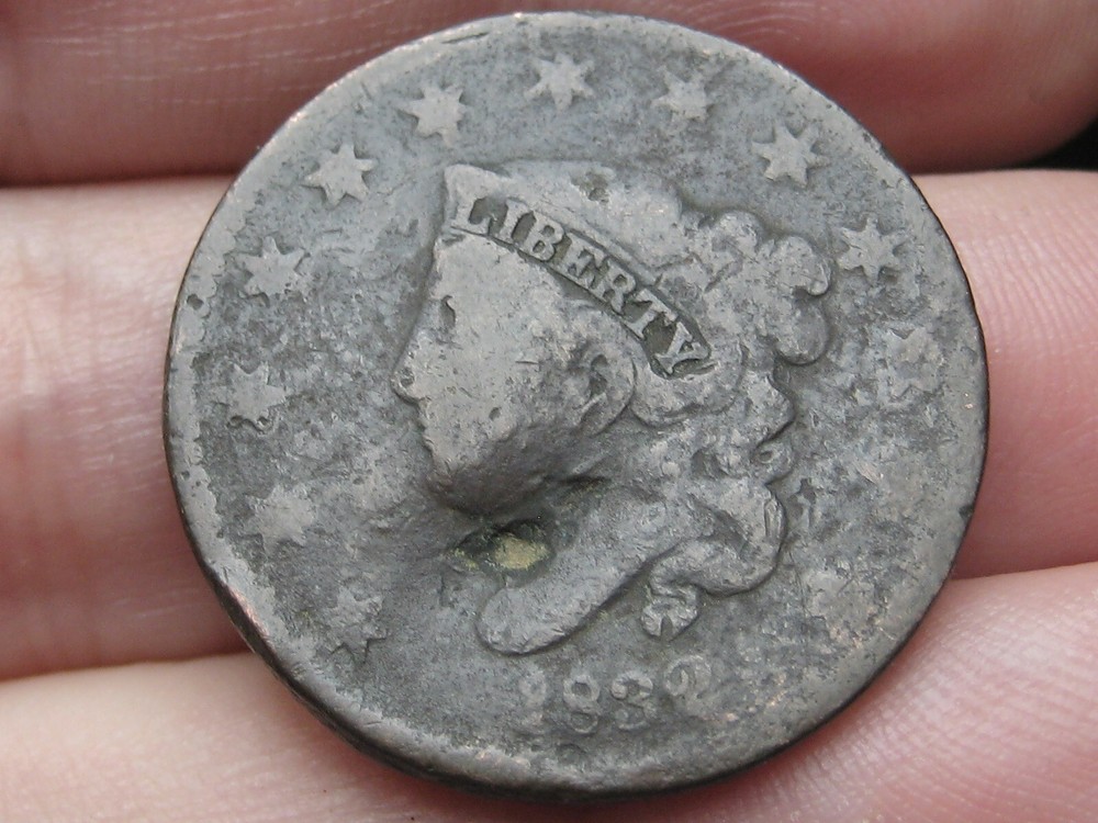 1832 Matron Head Large Cent Penny- Medium Letters, VG Details