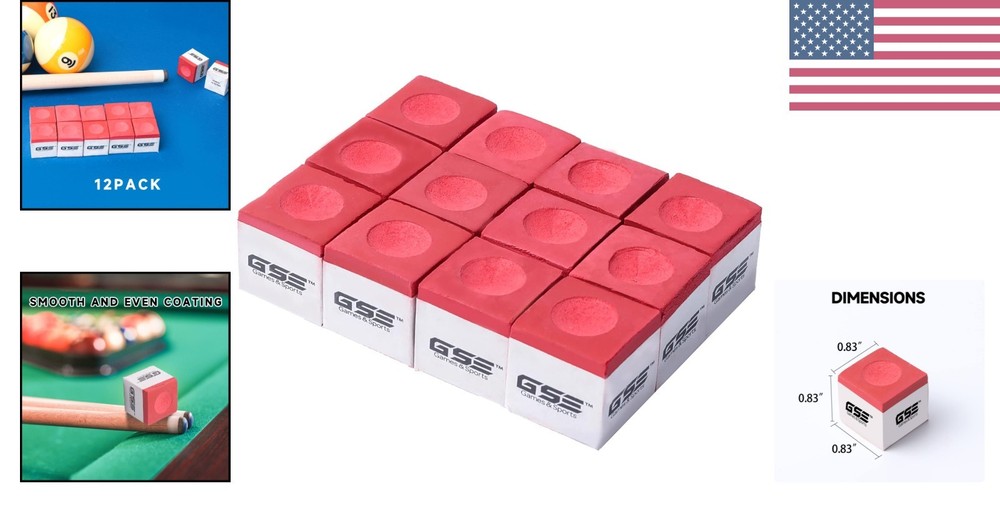 Essential 12-Pack Billiard Chalks - Professional Performance and Easy Storage