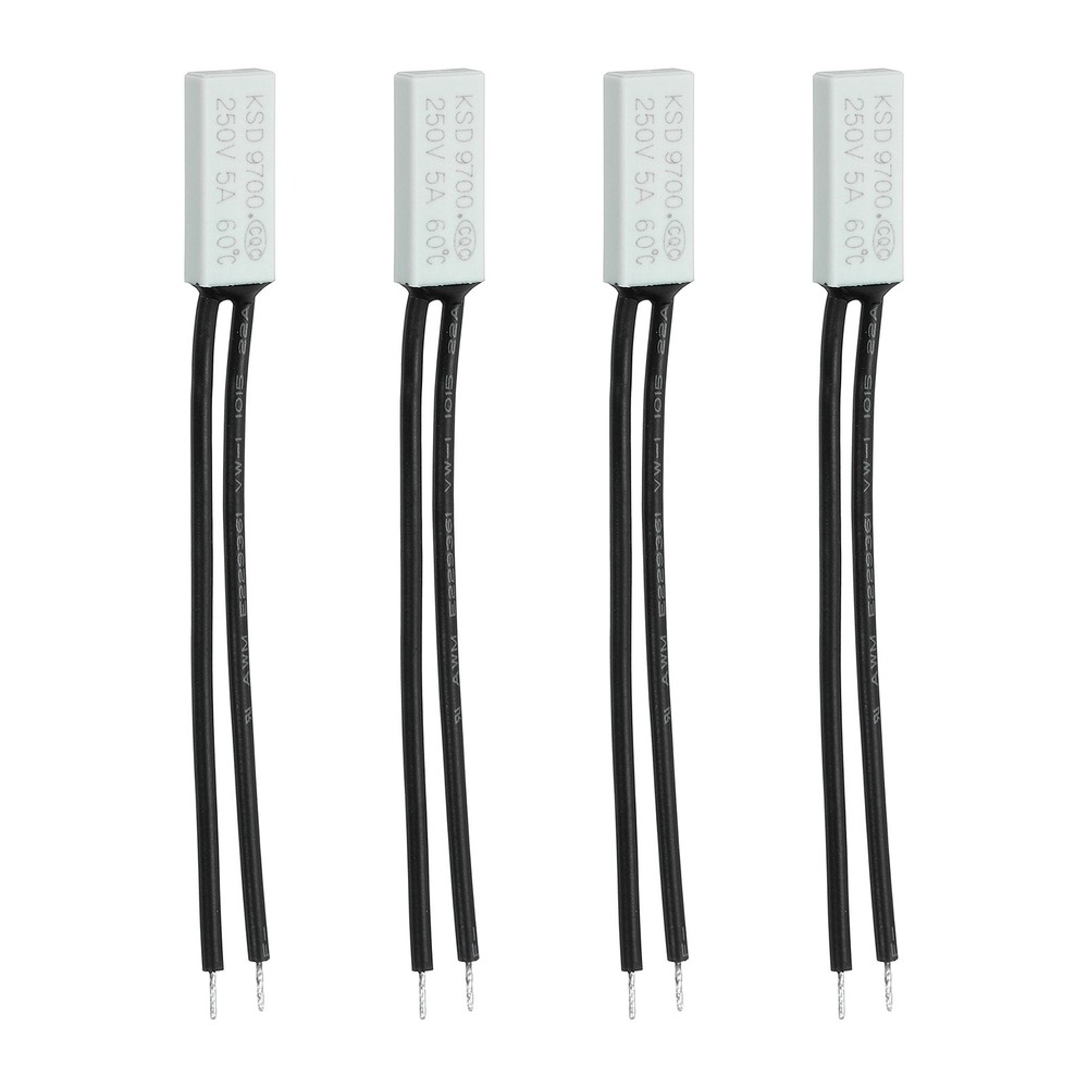 4pcs KSD9700 Thermostat, 60℃ N.C 5A Plastic Temperature Control Switch
