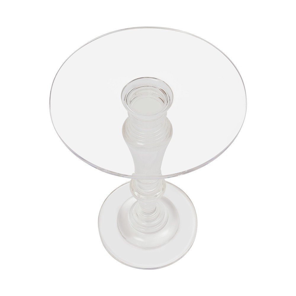 Acrylic End Table, Clear Side Table, Modern Coffee Table With Round Tabletop