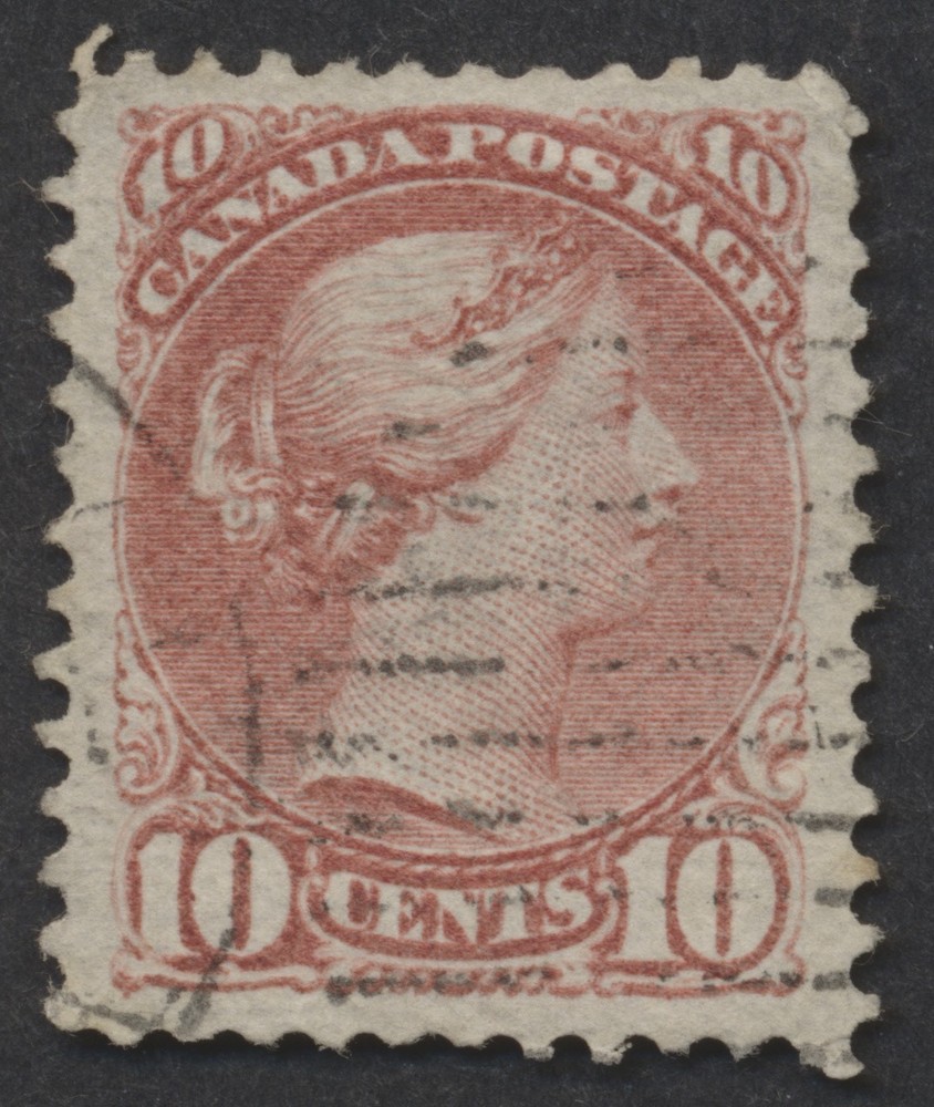 Canada #45 10c Small Queen Thin Paper 0.0024 Horizontal Mesh