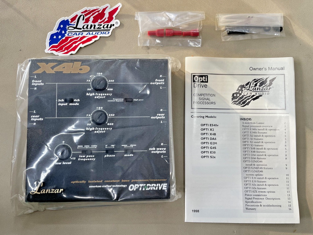 Old School Lanzar X4b — Optically Isolated Constant Bass Processor/Crossover,NOS