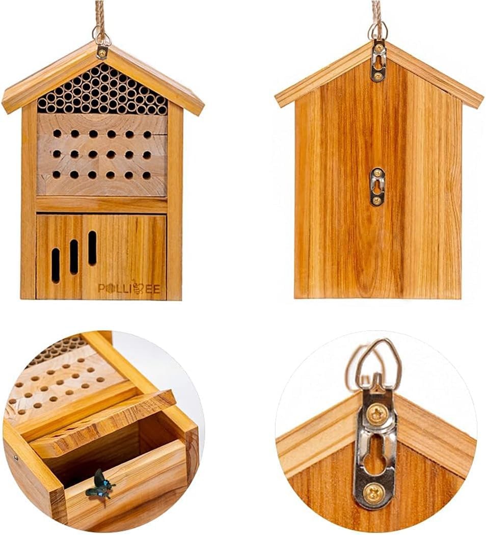 Mason Bee House -Wax Coated Bee Houses,Bee House for The Garden, Mason Bee Ho...