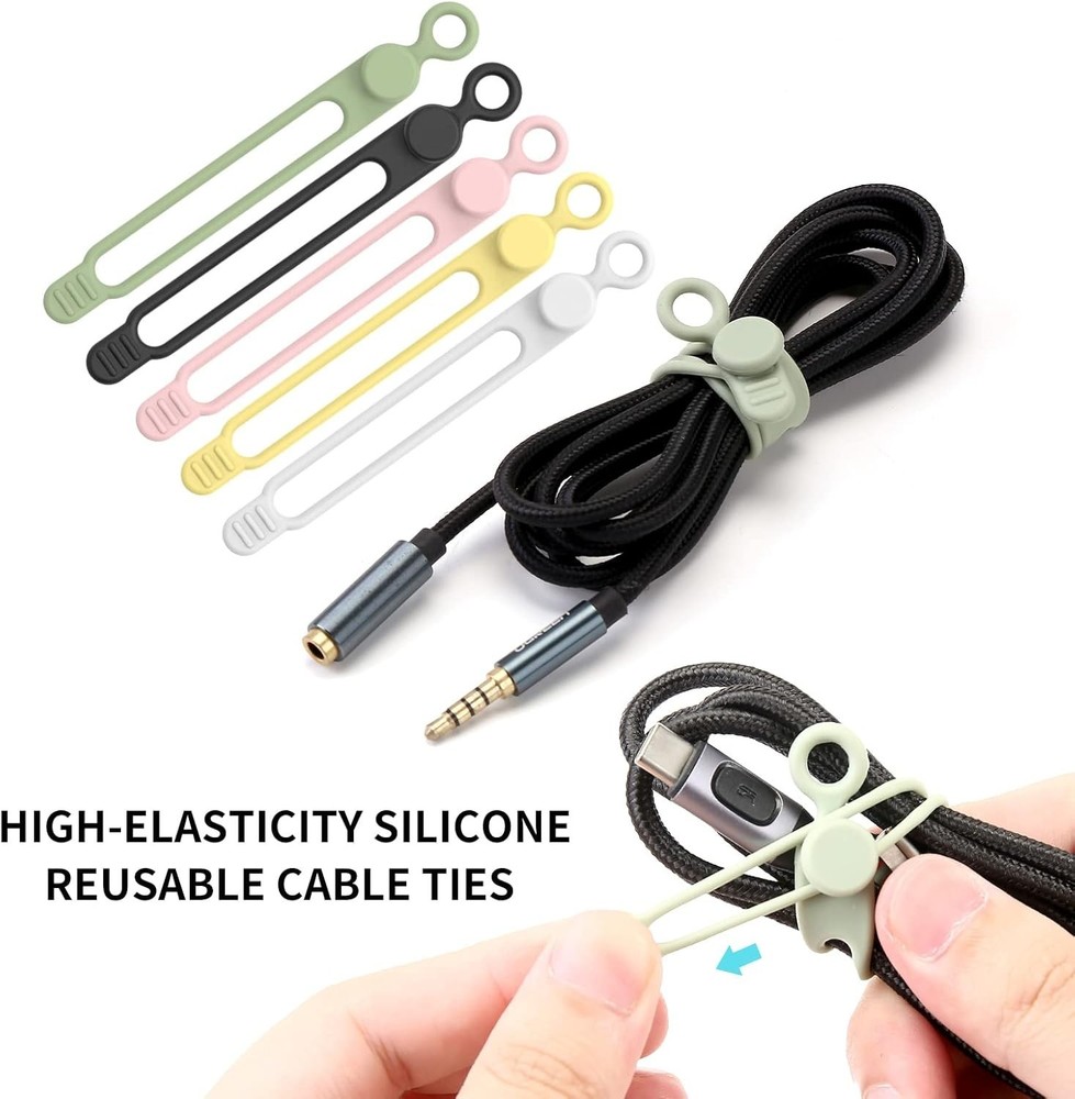 Versatile 25PCS Silicone Cable Management Ties - Safe & Reusable Organization