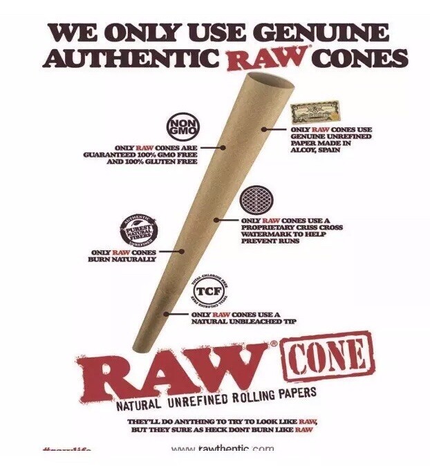 RAW Classic king Size Cone(50 Pack)+ steel slide lock cone case holder