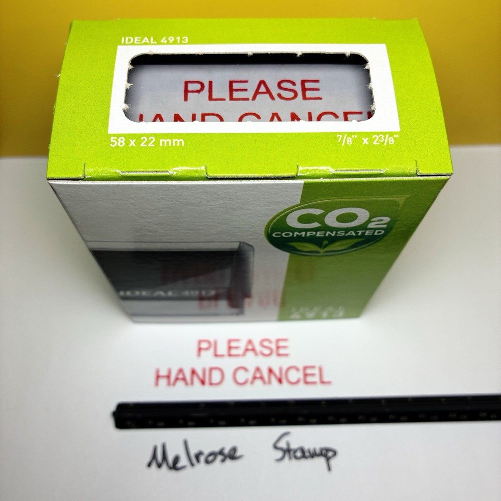 Please Hand Cancel Rubber Stamp Red Ink Self Inking Ideal 4913