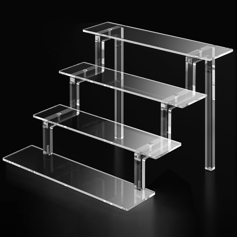 Kcrystenia Perfume Organizer Stand, 4 Tier Display Riser Shelf Clear
