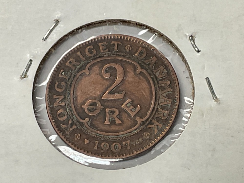 Denmark 1907 2 Ore Coin