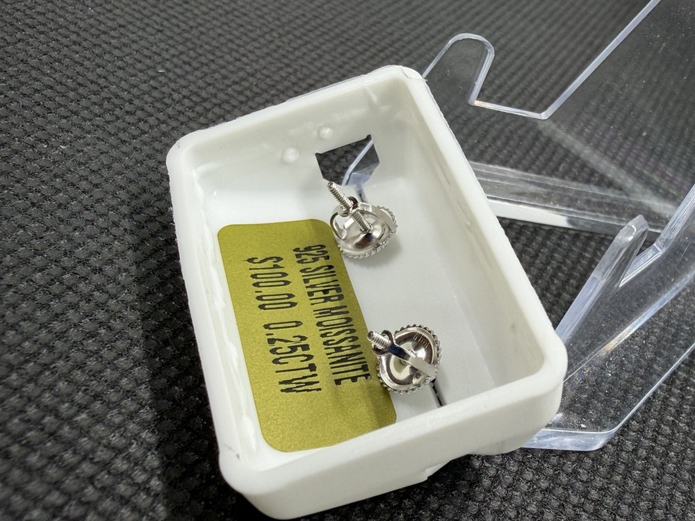 Solid 925 Sterling Silver & Moissanite Stud Earrings .25 CTW FINAL REDUCTION!