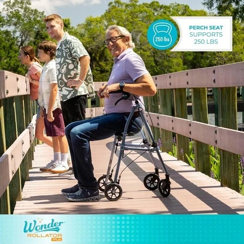 Stander Wonder Rollator Plus Short, Folding Junior Mobility Walker, Lightweight