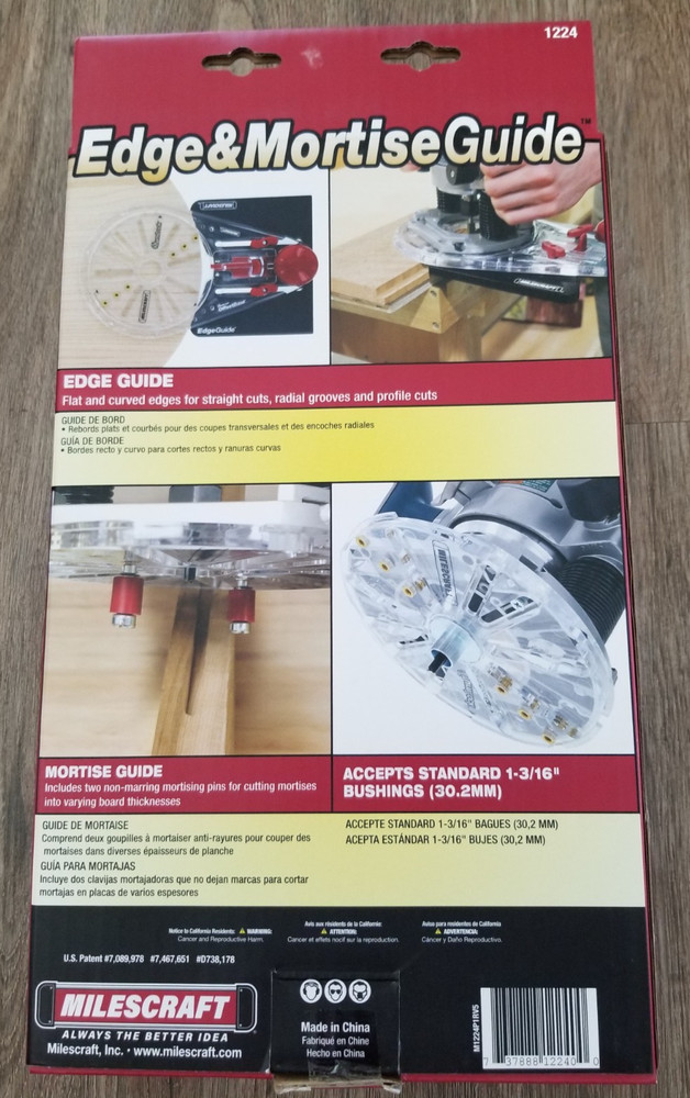 Router Edge & Mortise Guide Compatible With Most Routers # 1224
