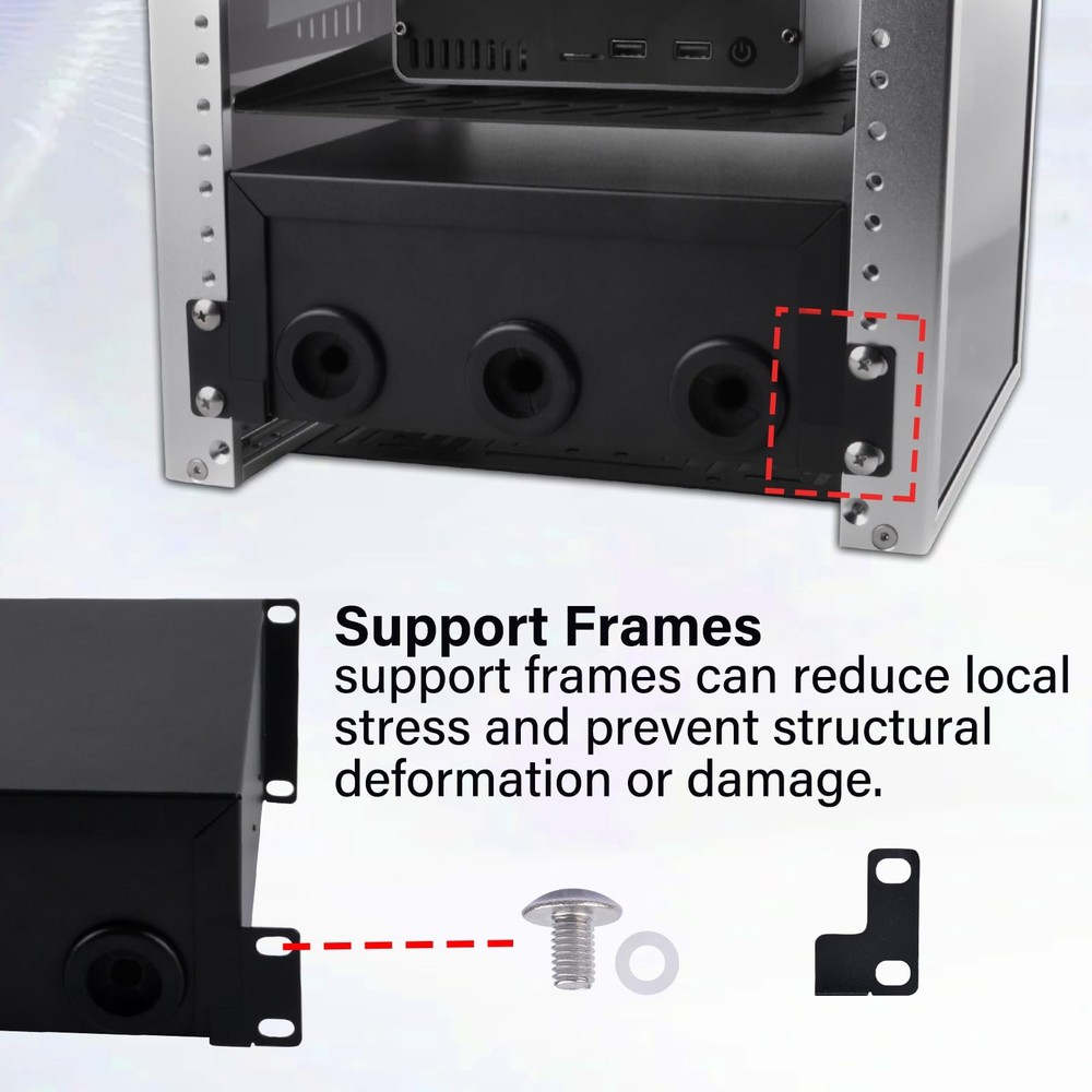10inch 2U Rack Mount Lockable Drawer, 7.87inch Depth Server Cabinet Case 10 I...