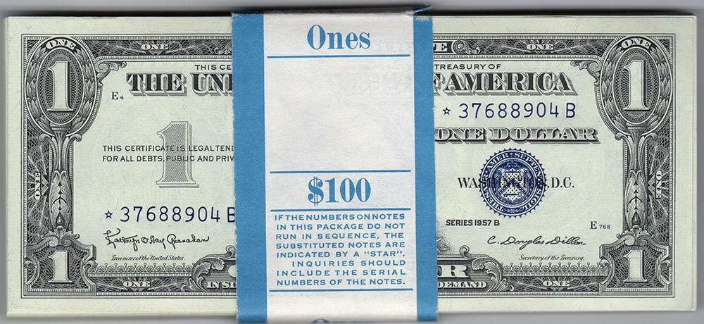 ✯10x $1 Silver Certificates UNC Lot ✯ CU Consecutive From Pack Estate ✯