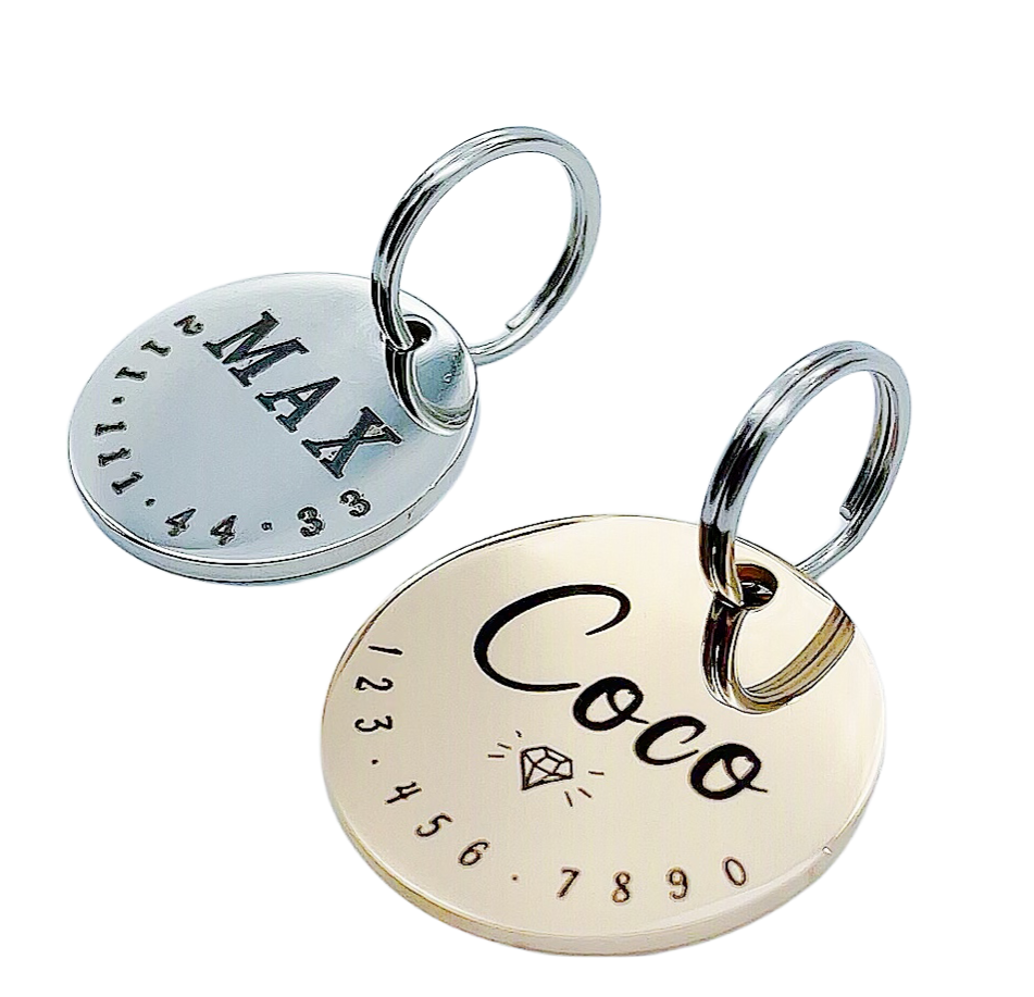 Pet Tags,Stainless Steel Charm,Personalized Engraved Dog Cat Name Tag,ID Tags