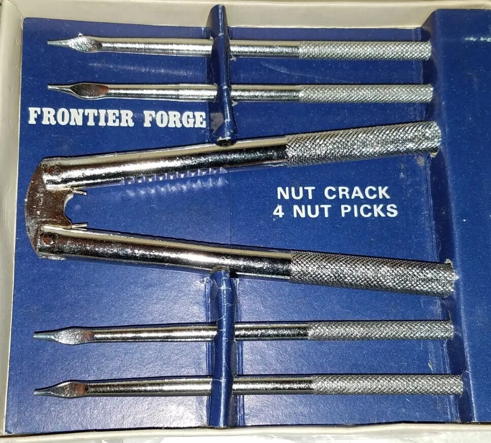 Frontier Forge Nut Crack 4 Nut Picks and Cracker with original box VGC
