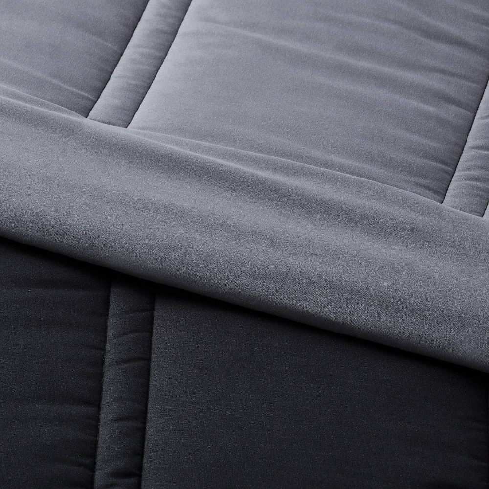 King Lofty Microfiber Comforter Black - Room Essentials: Midweight, Plain