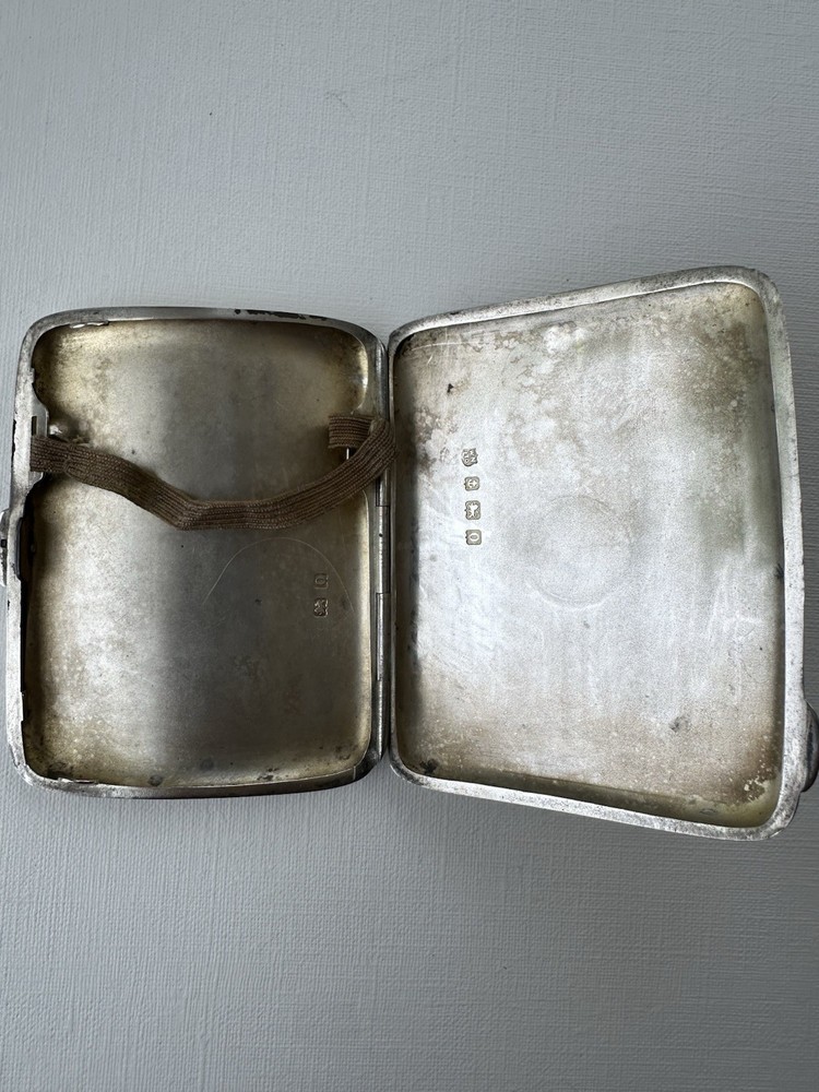 Sterling Silver Antique Engraved Design Cigarette Case, SW