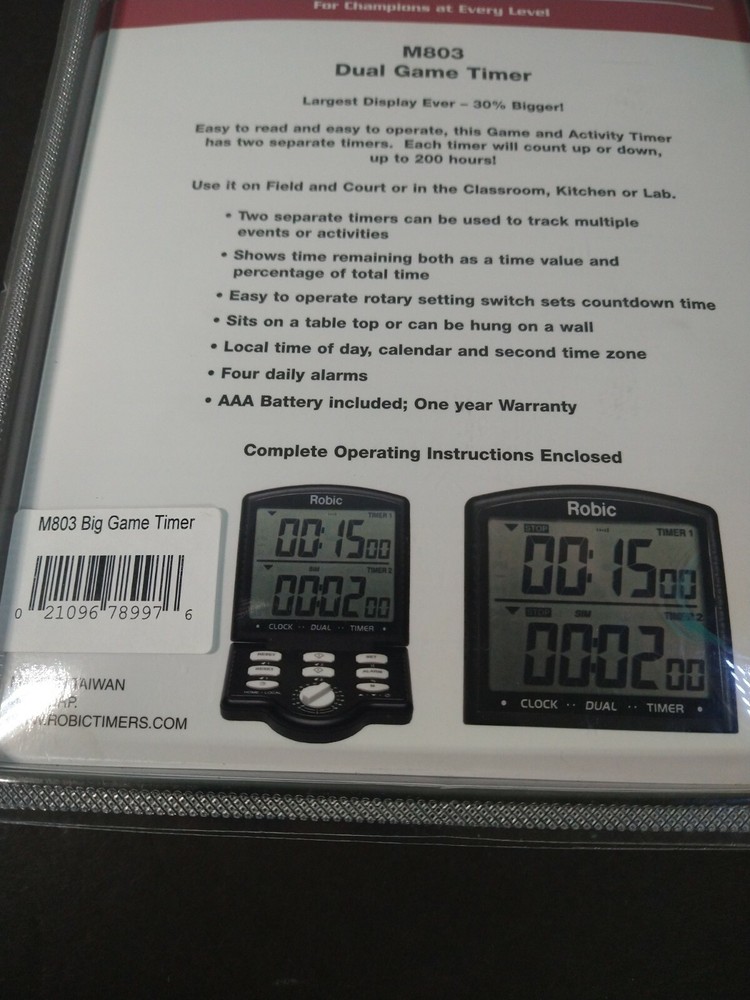 Clock Timer Robic Basketball M803 Big Game Timer, Black