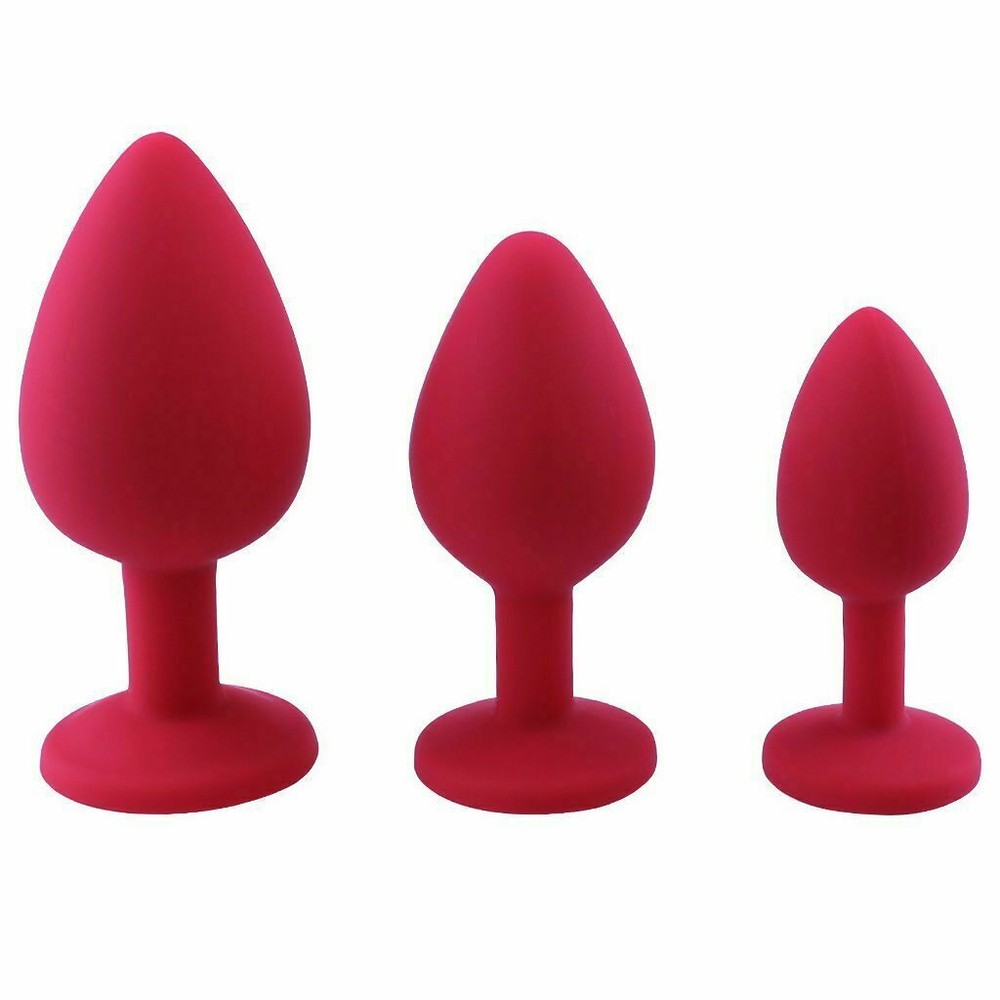 Beginner Silicone Buttplug Set Small Large Soft Anal plug Wearable Trainer Kit !