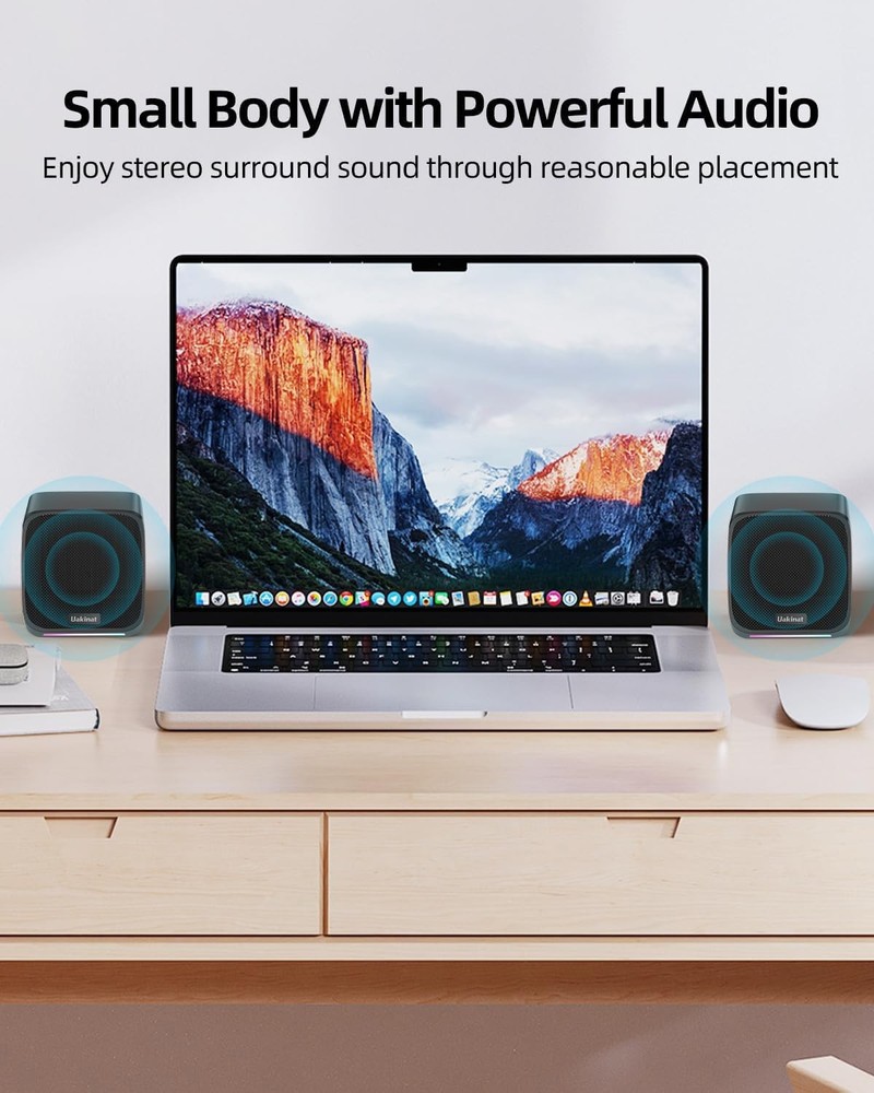 Uakinat Computer Speakers,Computer Speakers for Desktop PC,Desktop Black