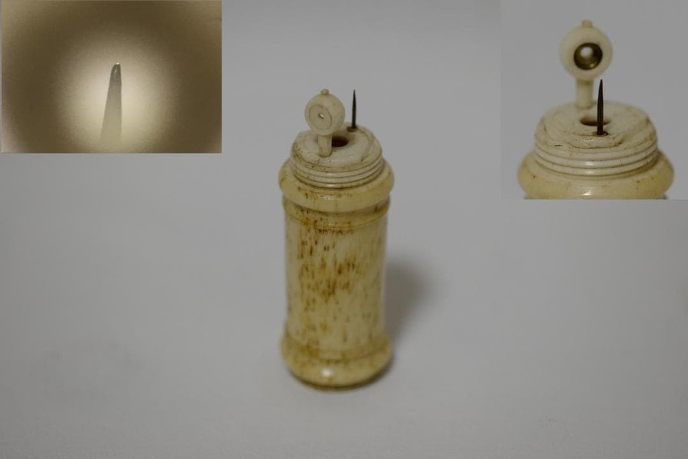 Antique 17th C Bone Optical Instrument Set Microscope Telescope c1700