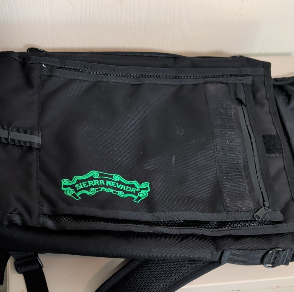 Sierra Nevada Black Tactical Backpack USA Flag Patch Adjustable Straps Fabric