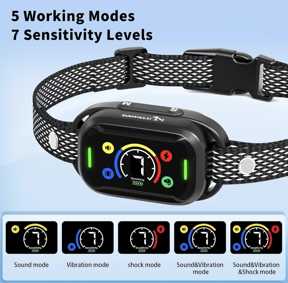 DOG BARK CONTROL COLLAR Multi-Function, Waterproof, 7-Level Sensitivity, NEW!