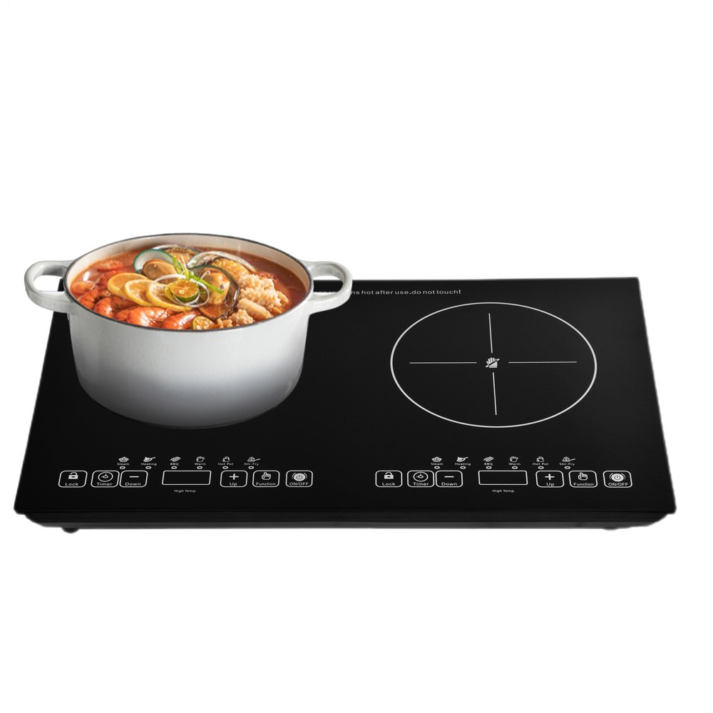Induction Cooker 2 Burner Cooktop 2000W+2000W Touch Control Electric Cooktop