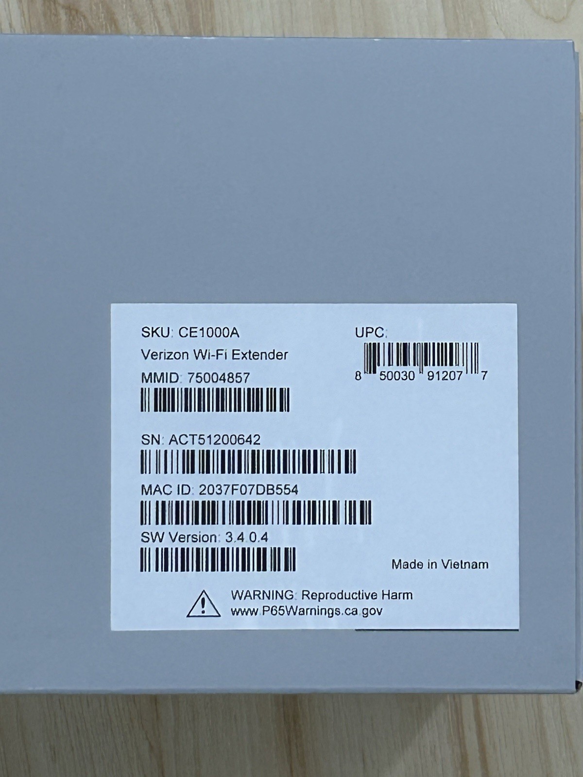 Verizon CE1000A Wi-Fi Extender Wi-Fi 6 - New