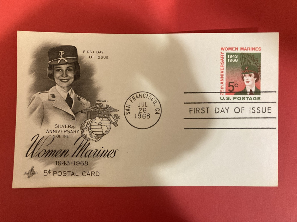 Women Marines 25th Anniversary - 1968 #UX56 FDC Artcraft