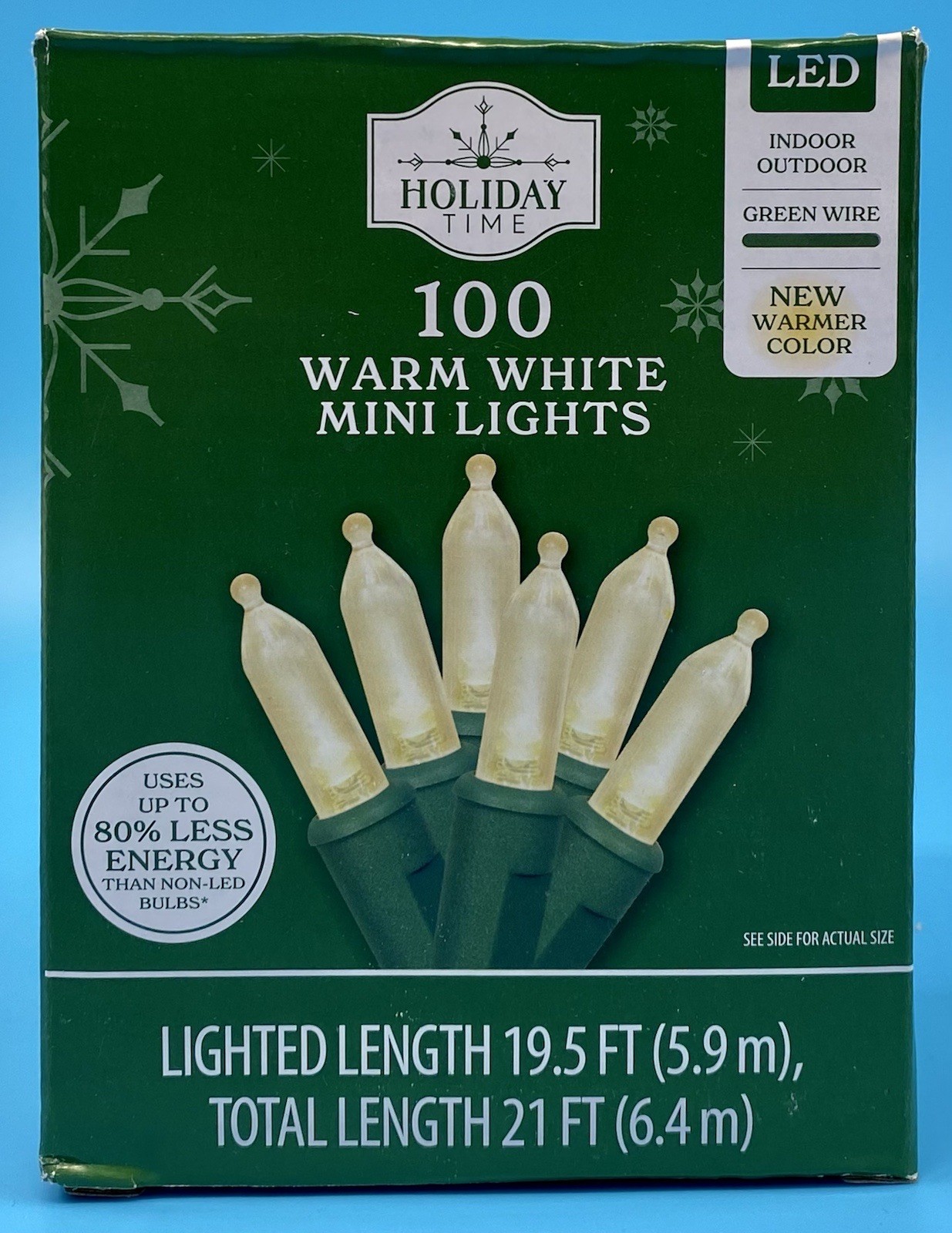 2 Packs NEW Holiday Time Clear LED 100 Mini Lights Green Wire 200 Total Lights