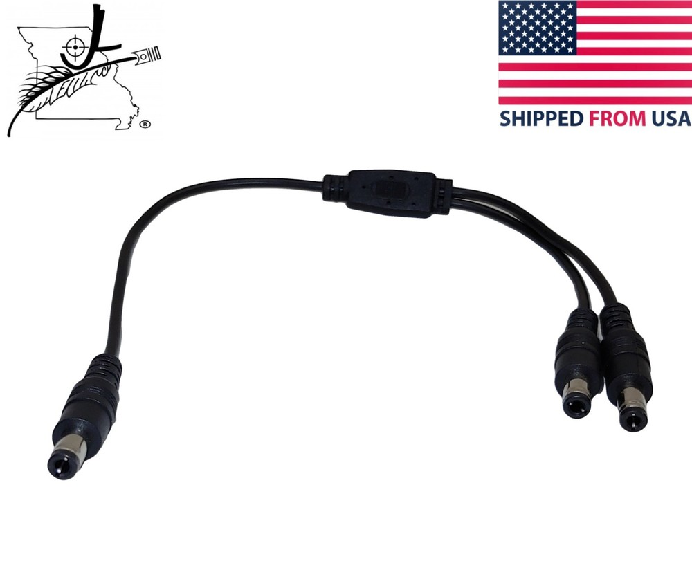 Dual Head Splitter Cable 5v 9v 12v Volt DC Power Jack