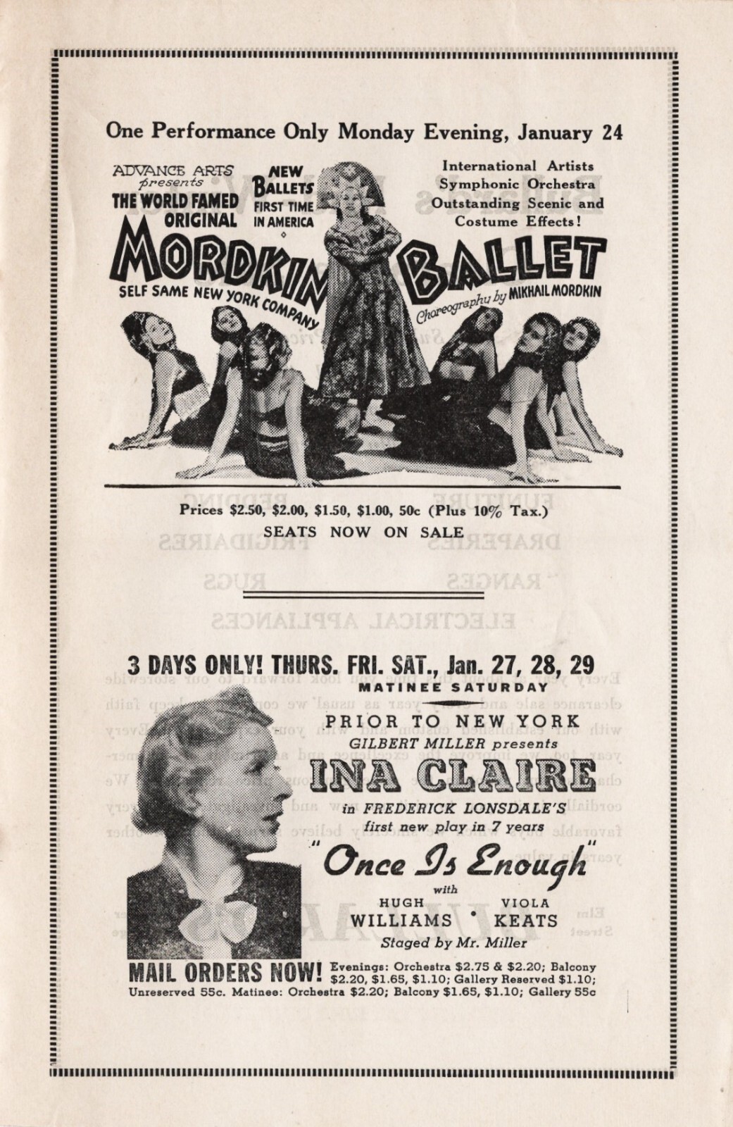 Mercury Theatre "JULIUS CAESAR" Orson Welles / Biltzstein 1938 New Haven Program