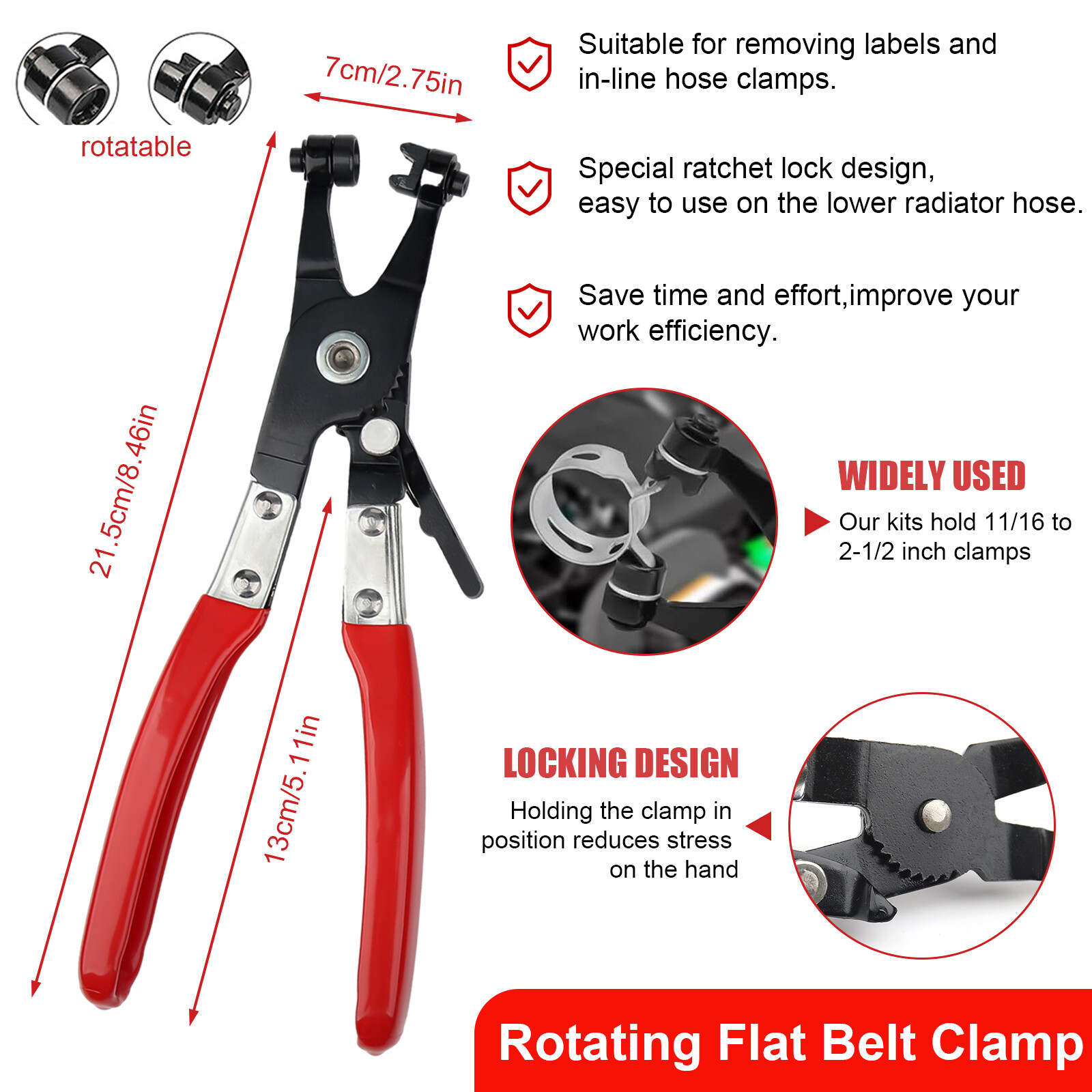 4Pcs Hose Clamp Pliers,Remover Kit with Long Reach Wire Spring Hose Clamp Pliers