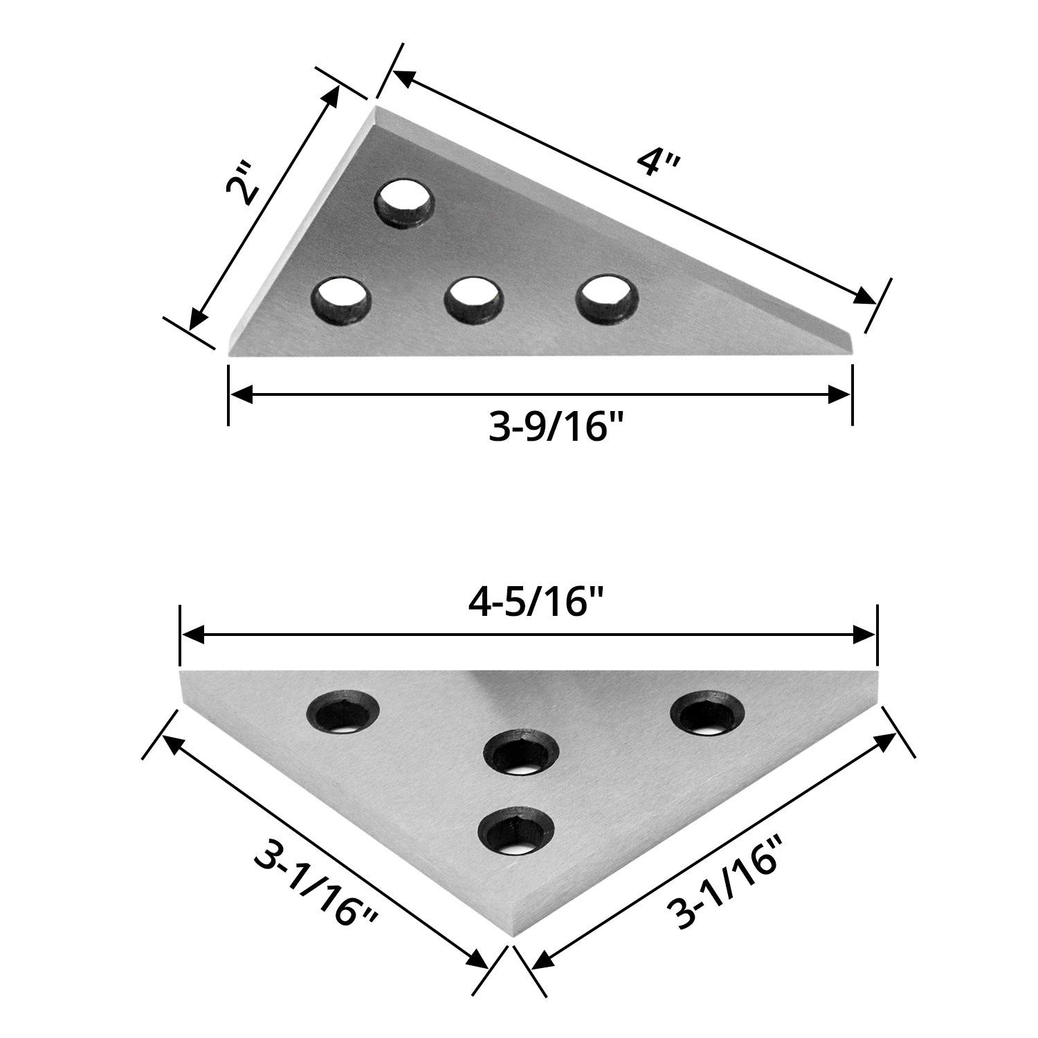 Solid Angle Plate Set, 2 Pcs Triangle Angle Block, 30-60-90 Degree&45-45-90 Degr