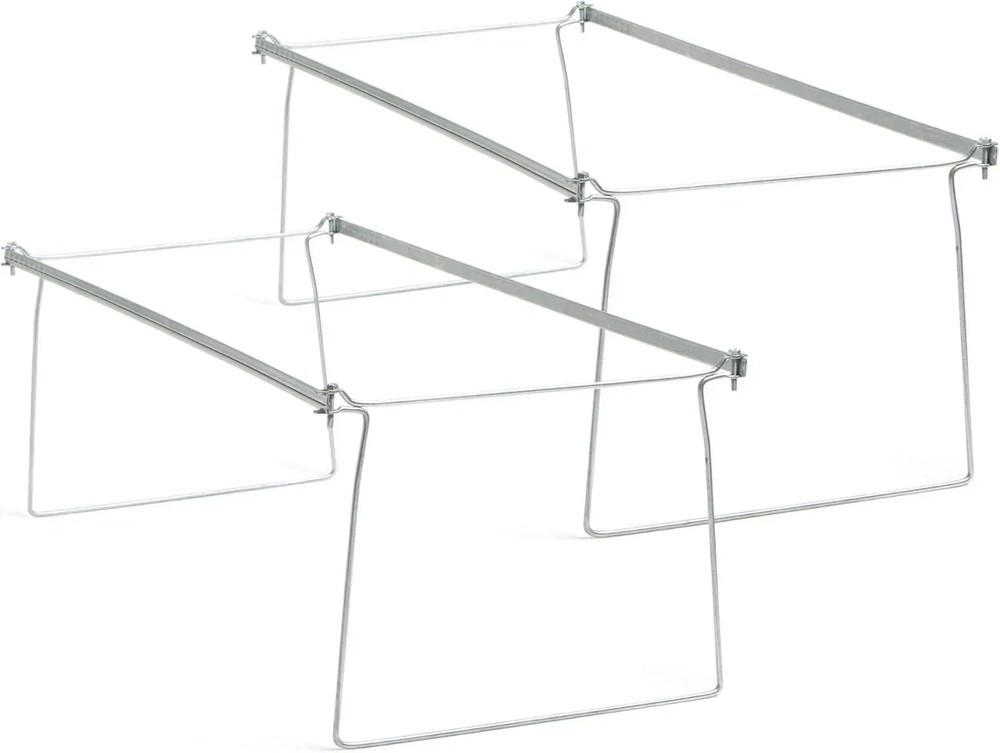 2-per Pack Steel Hanging File Folder Frame, Letter Size, Gray NEW