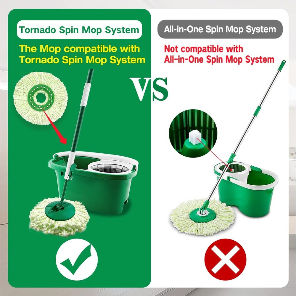 3 Pack Mop Head Replacement for Libman Tornado Spin Mop, Microfiber Spin Mop ...