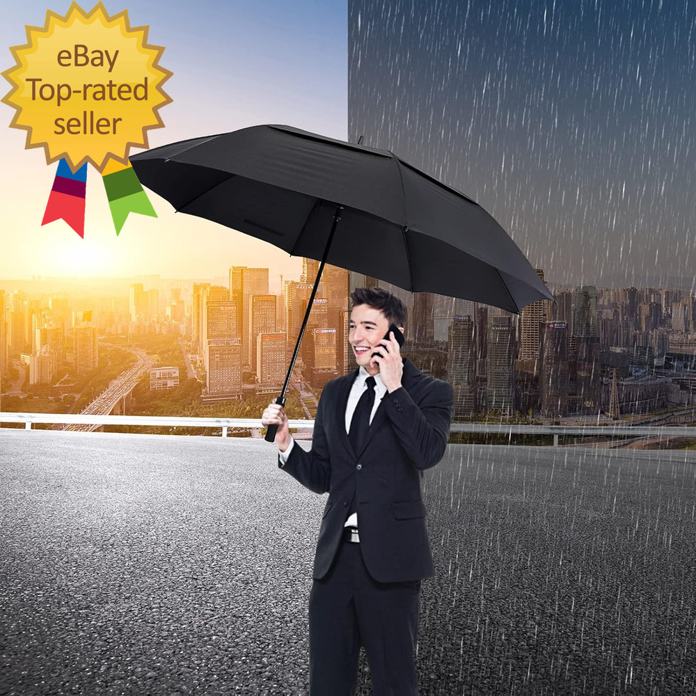 72 Inch Huge Large Oversize Golf Umbrella Automatic Open Double Canopy Vented