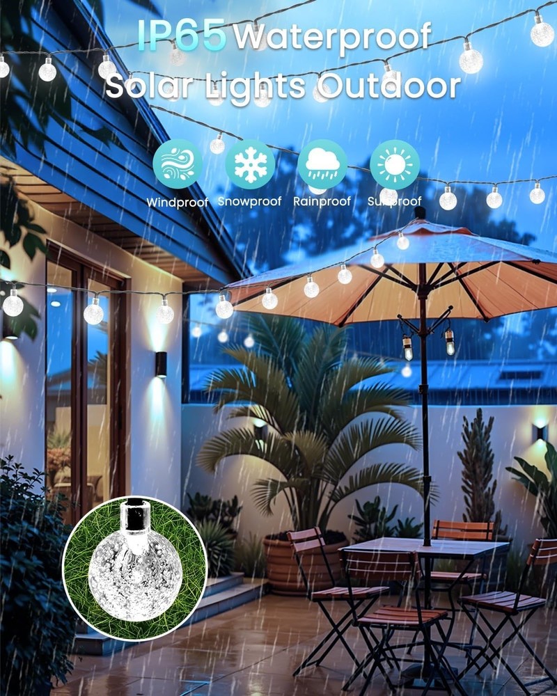 Energy Efficient Outdoor String Lights - 2 Pack