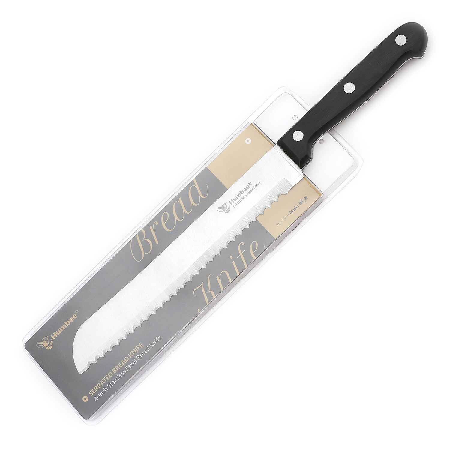 Humbee Chef, Stainless Steel Serrated Bread Knives 8/10/12 inch