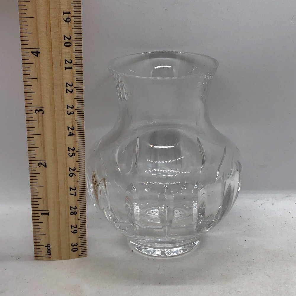 Atlantis Crystal Flower Vase Signed Excellent