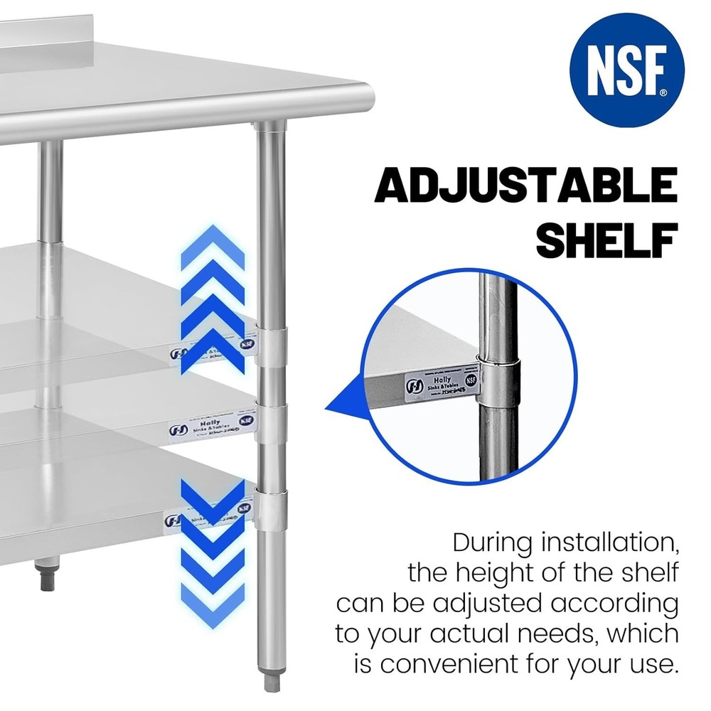 Durable Stainless Steel Table with Undershelf - Perfect for Restaurant Use