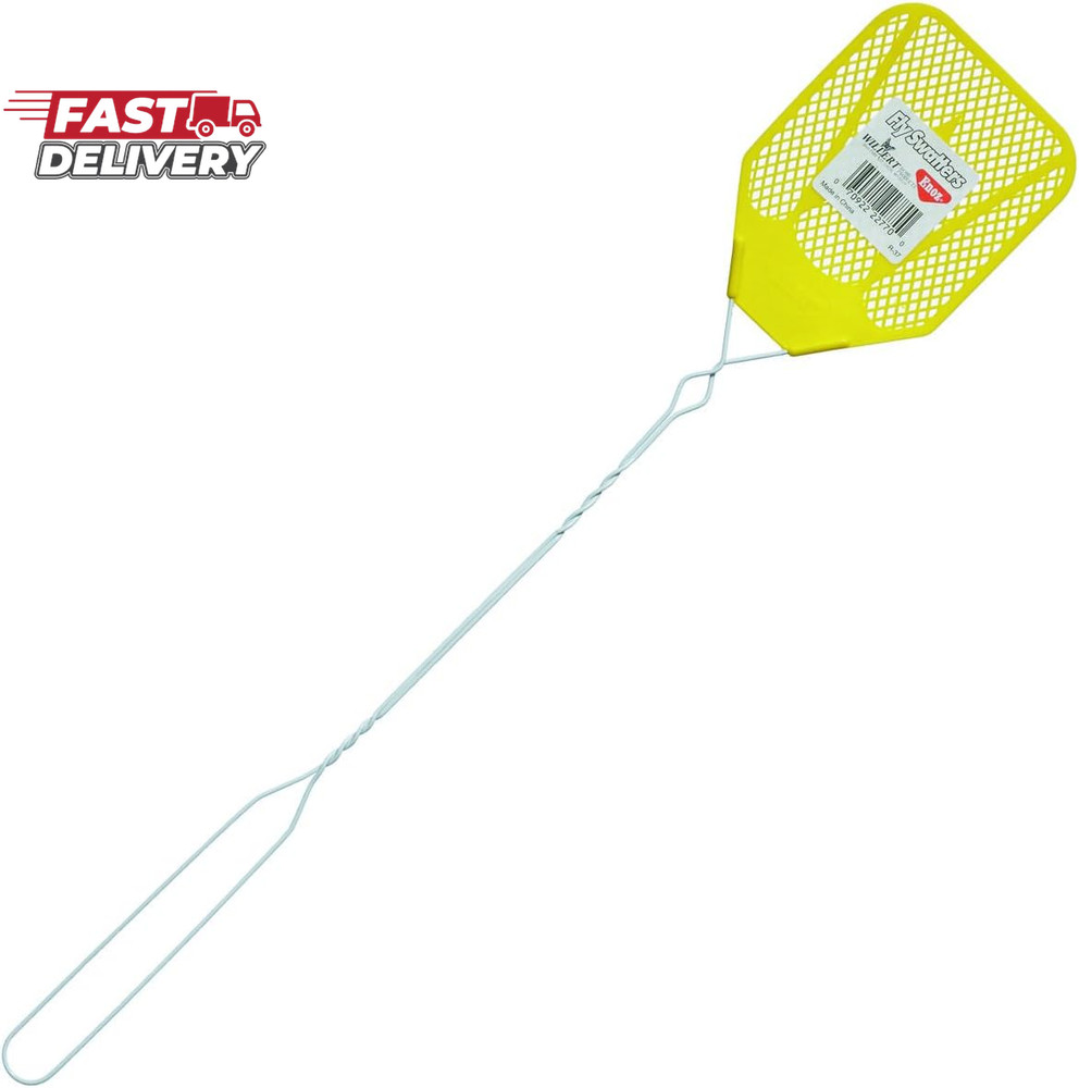 Enoz Plastic Head Wire Handle Fly Swatter (Assorted Colors)