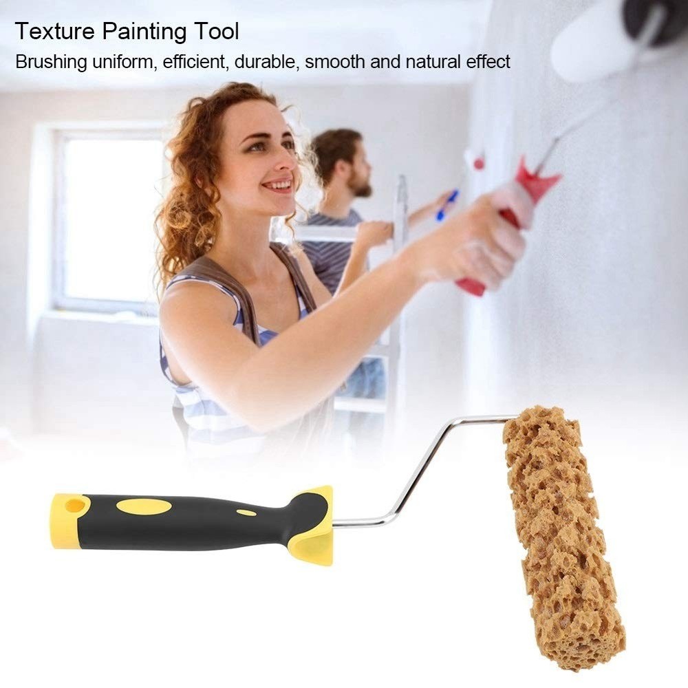Texture Paint Rollers, 6" Texture Pattern Paint Roller Brush with Handle Deco...