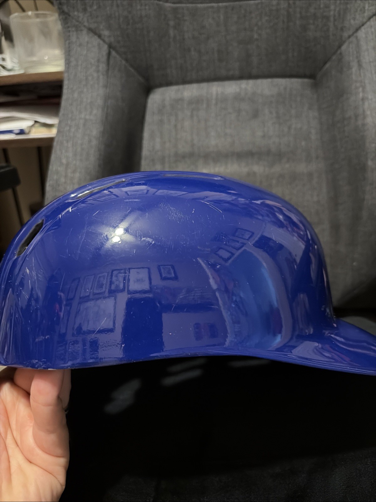 Rare Carson Kelly Chicago Cubs Used Cubs Catching Helmet Skull Cap