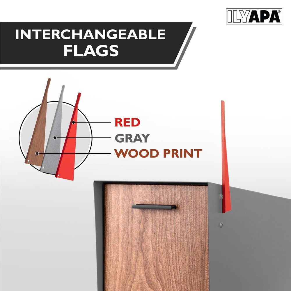 Modern Mailbox with Angle Design Post Mount - Metal Mailbox for Outside - Gray