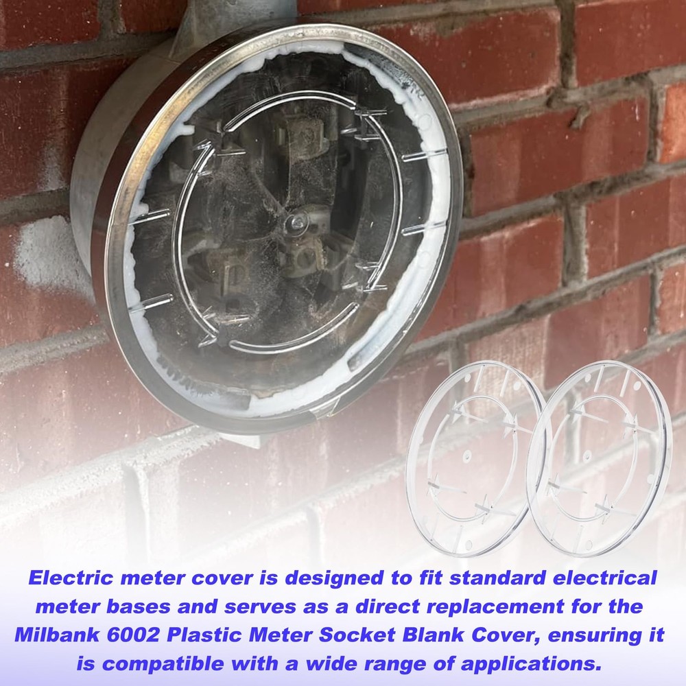 2 Pack Electric Meter Covers Clear Plastic Meter Socket Covers Replacement Co...