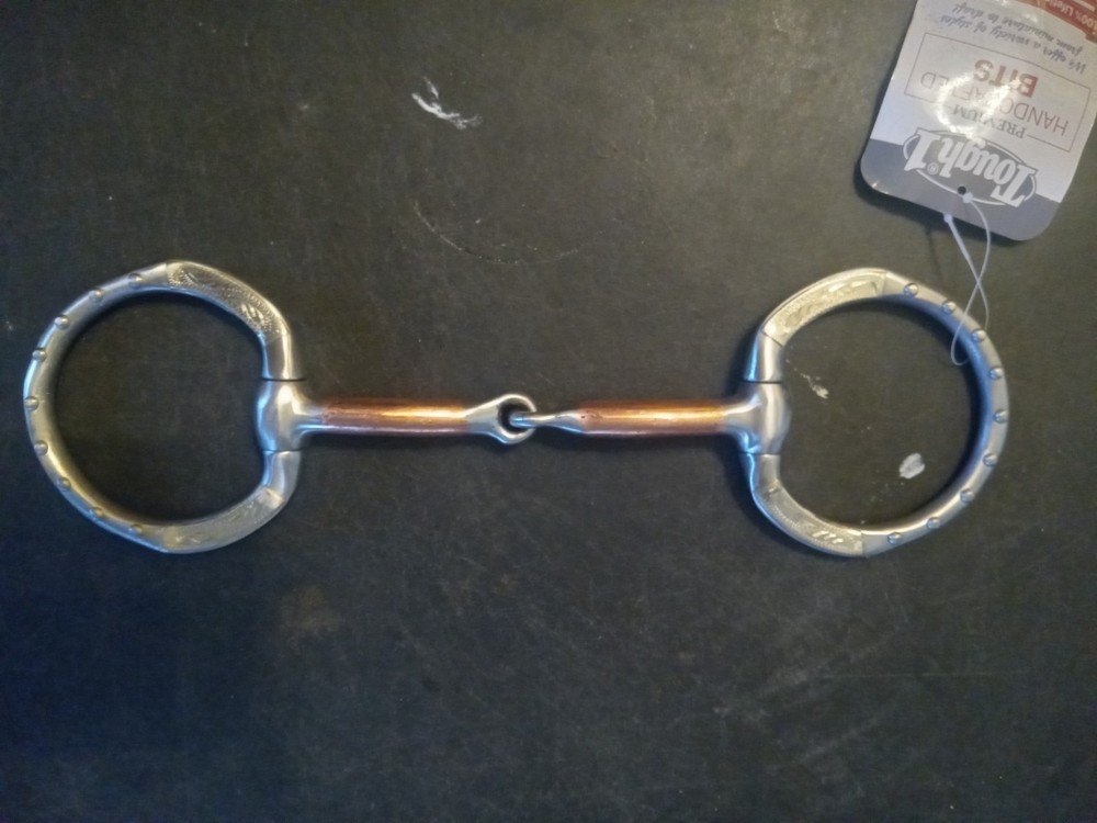 New eggbutt snaffle bit 5 in copper mouth silver dots